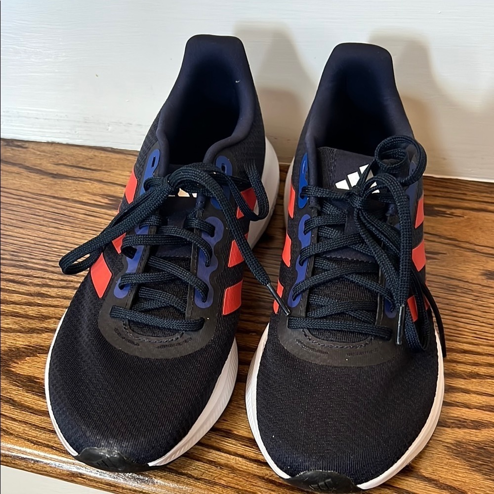 Adidas Men's Navy Blue and Red Running Sneakers - Picture 1 of 9